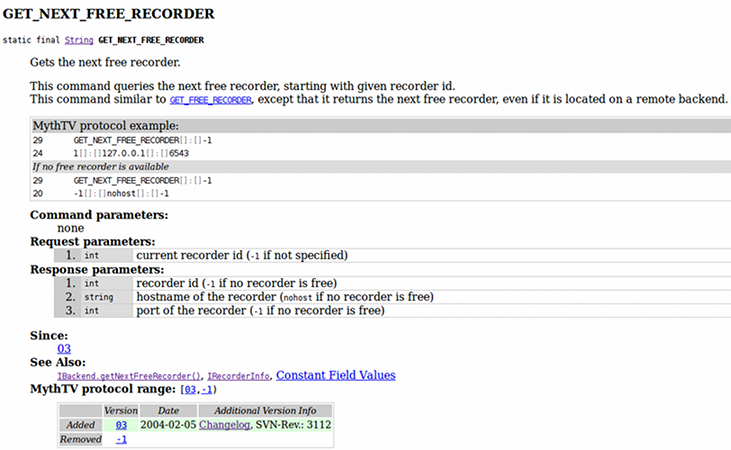 Protocol commands